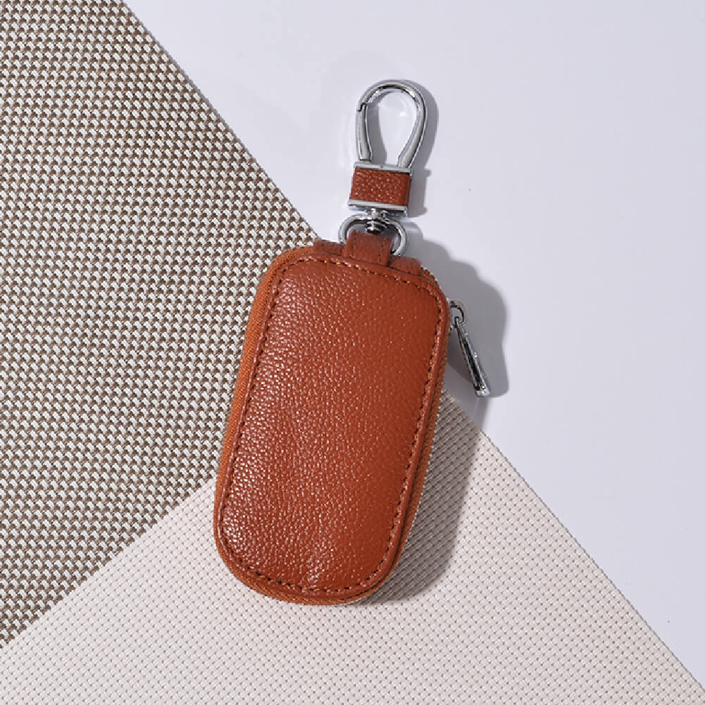 【全車種対応】レザーカラビナジッパースマートキーケース