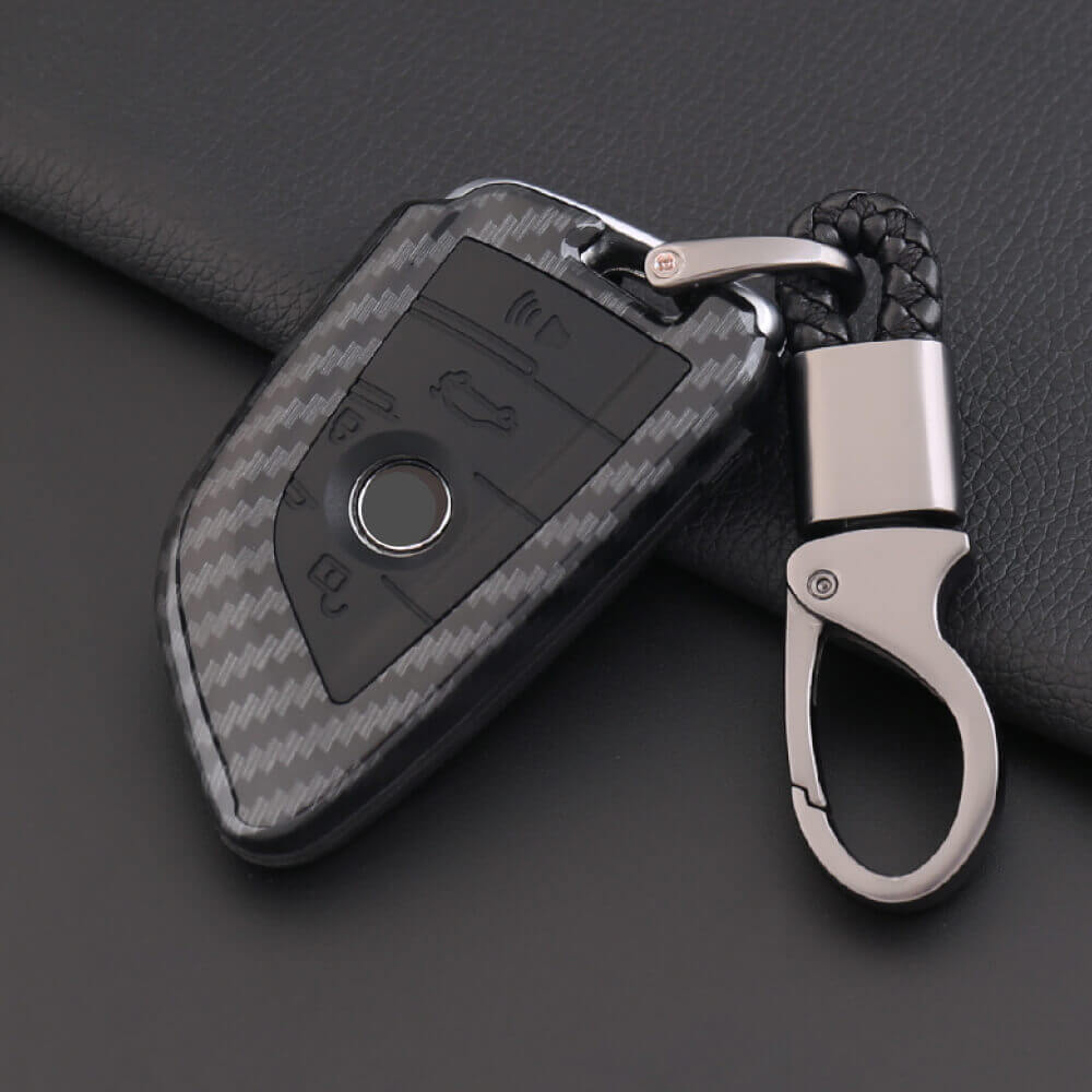 【BMW】バックル付きブラックカバーキーケース【2個セット】〔Aタイプ〕