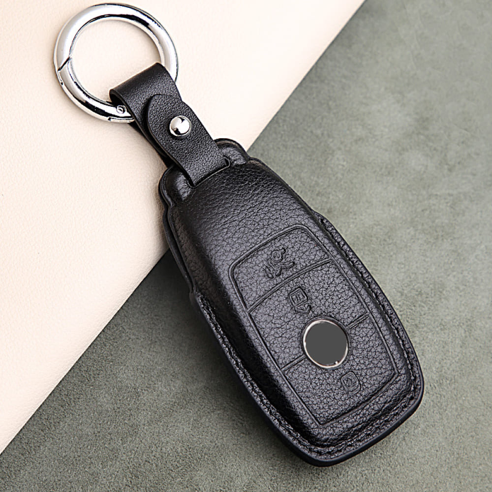 【ベンツ】レザーキーリング付きスマートキーケース〔Bタイプ〕