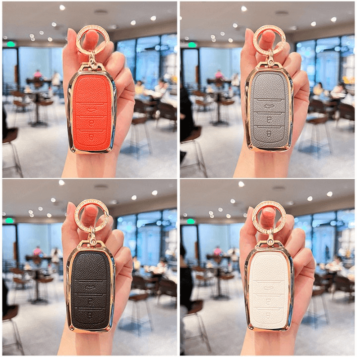 【トヨタ】ゴールドフレームプレミアムカラーレザースマートキーケース〔Eタイプ〕