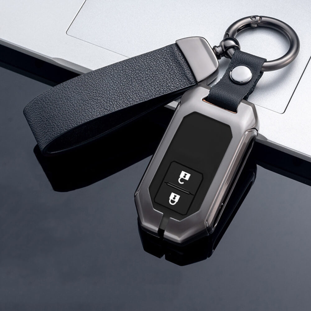 【スズキ】ストラップ・キーリング付きメタリックスマートキーケース〔Bタイプ〕