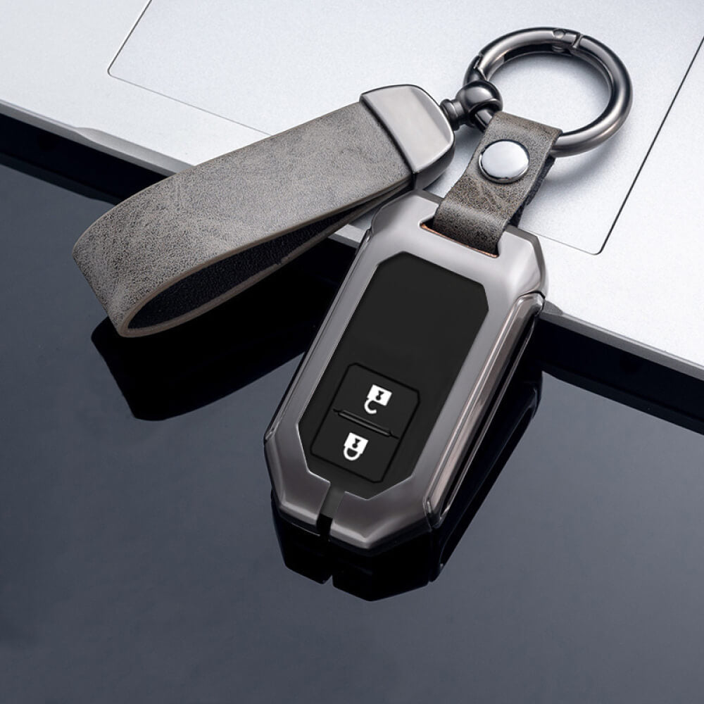 【スズキ】ストラップ・キーリング付きメタリックスマートキーケース〔Bタイプ〕