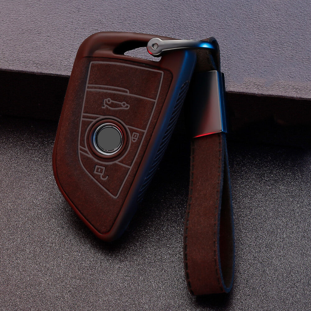 【BMW】ストラップ付きスウェードキーケース〔Aタイプ〕