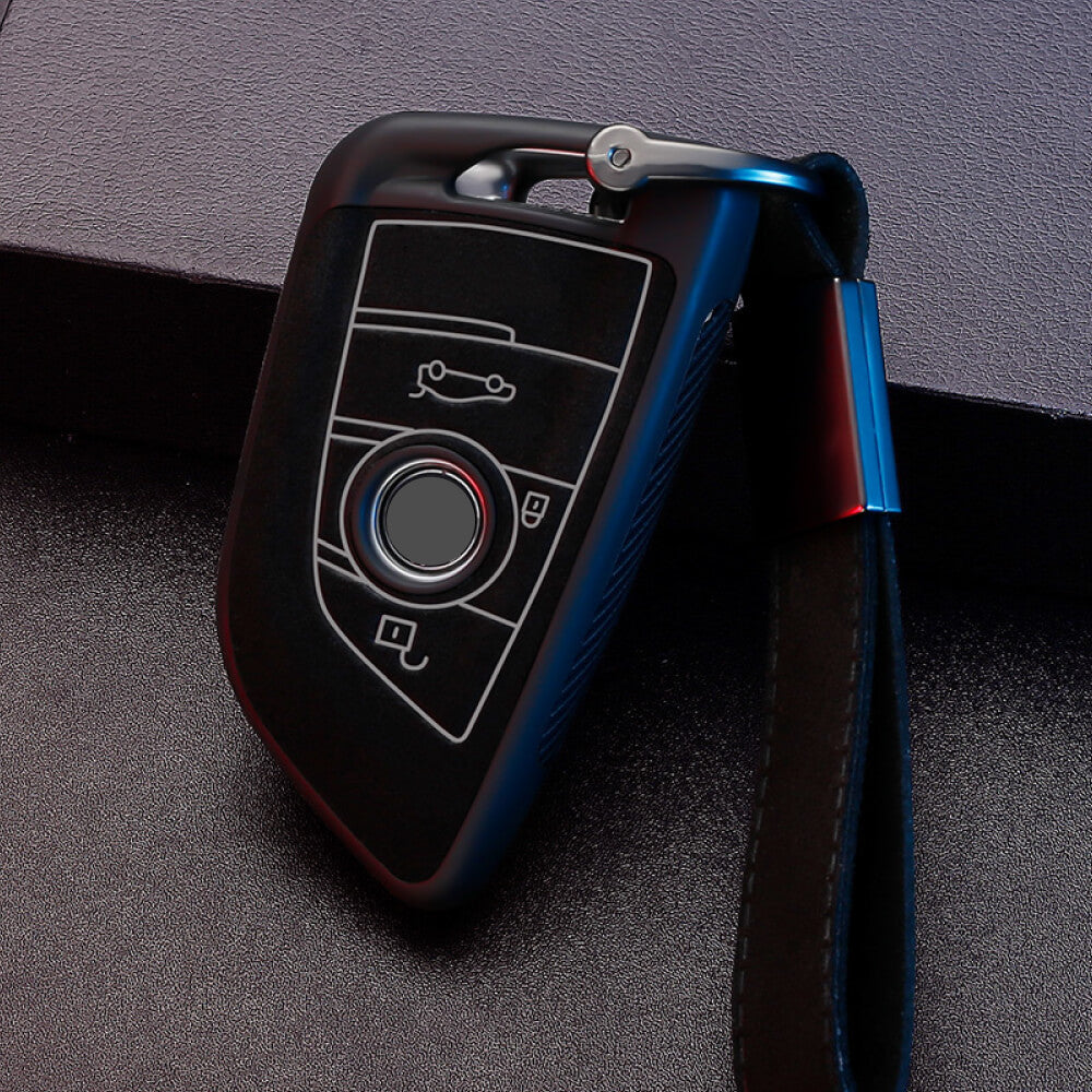 【BMW】ストラップ付きスウェードキーケース〔Aタイプ〕