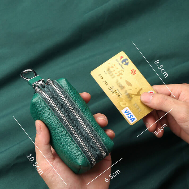 【全車種】2個収納ダブルジッパーレザースマートキーケース