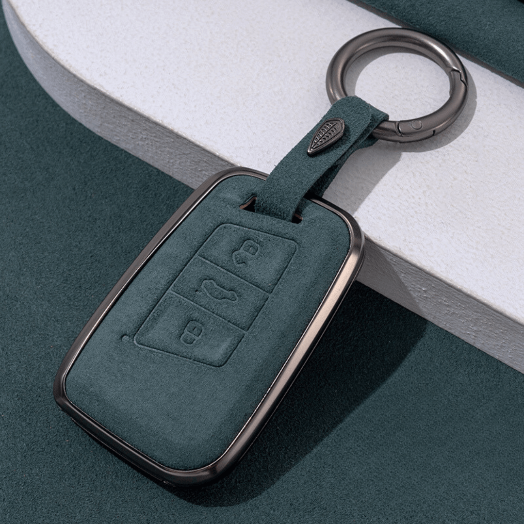 NEW【フォルクスワーゲン】キーリング付きメタルバンパースウェードスマートキーケース Volkswagen〔Bタイプ〕