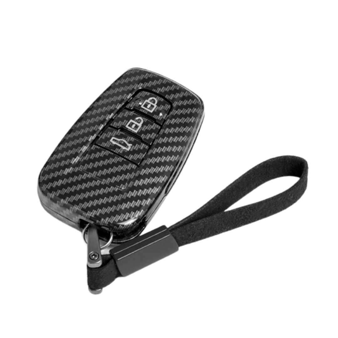 【トヨタ】ストラップ付きブラックスマートキーケース〔Fタイプ〕