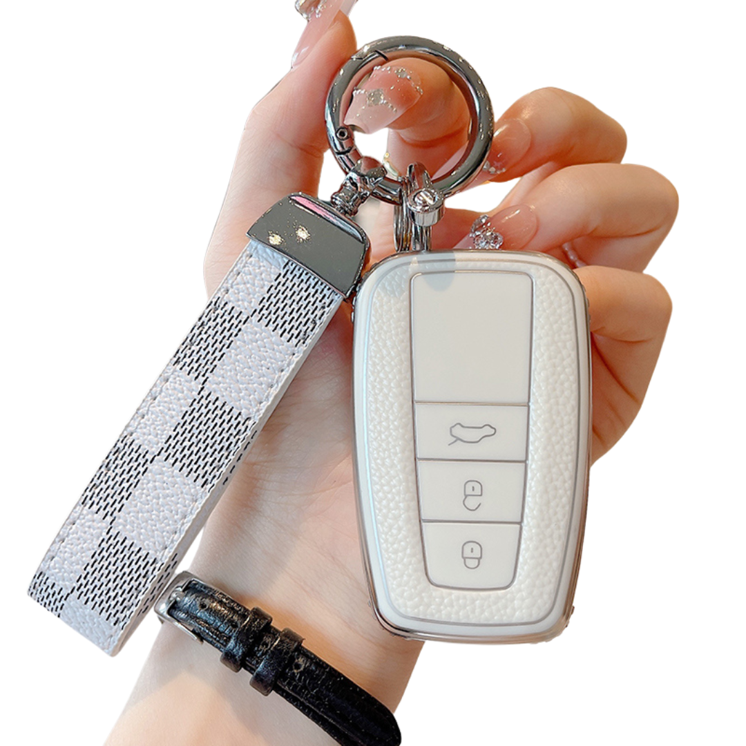 【トヨタ】チェックストラップスマートキーケース〔Fタイプ〕