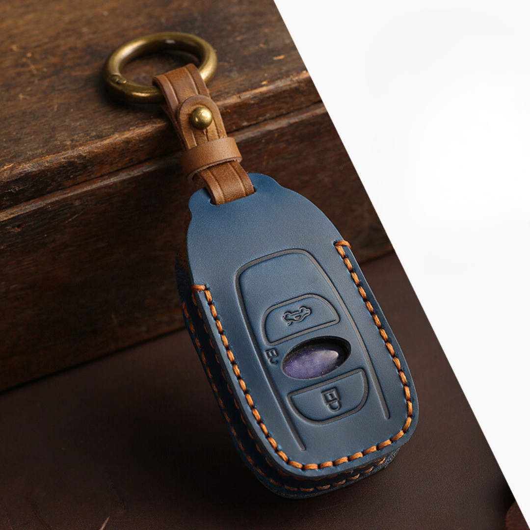 【スバル】キーリング付きブルーレザースマートキーケース〔Bタイプ〕