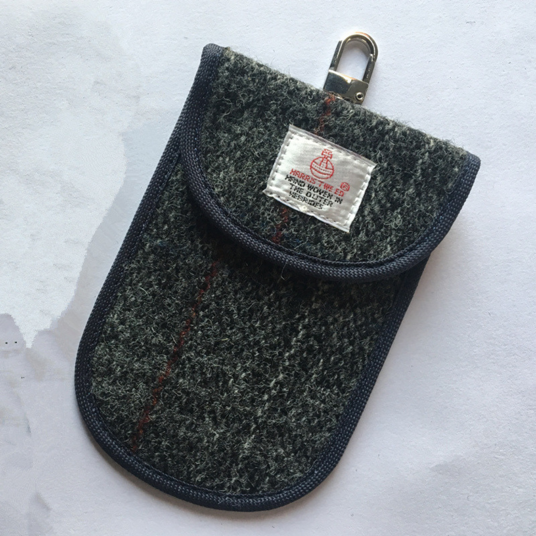 【全車種】リレーアタック防止ポーチツイードスマートキーキーケース