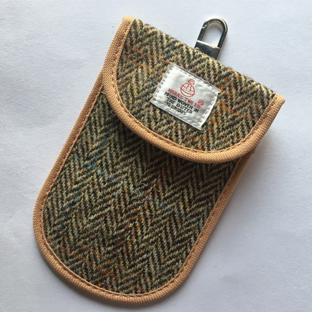 【全車種】リレーアタック防止ポーチツイードスマートキーキーケース