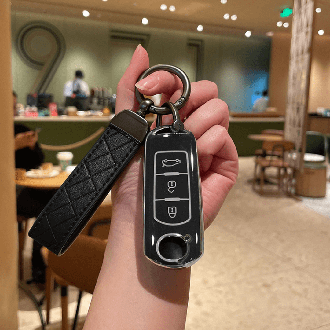 【マツダ】ストラップ・キーリング付きTPUスマートキーケース〔Aタイプ〕