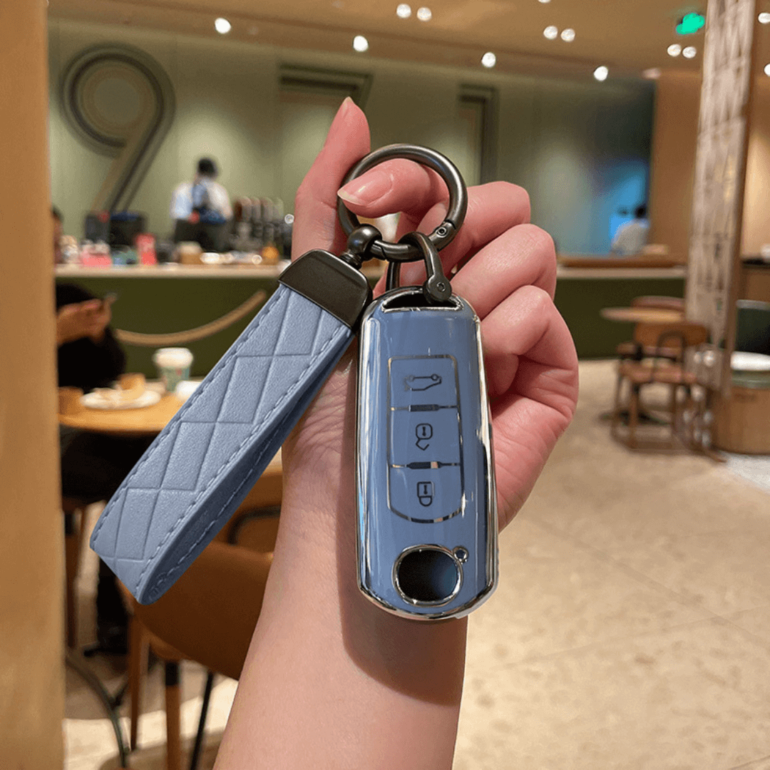 【マツダ】ストラップ・キーリング付きTPUスマートキーケース〔Aタイプ〕