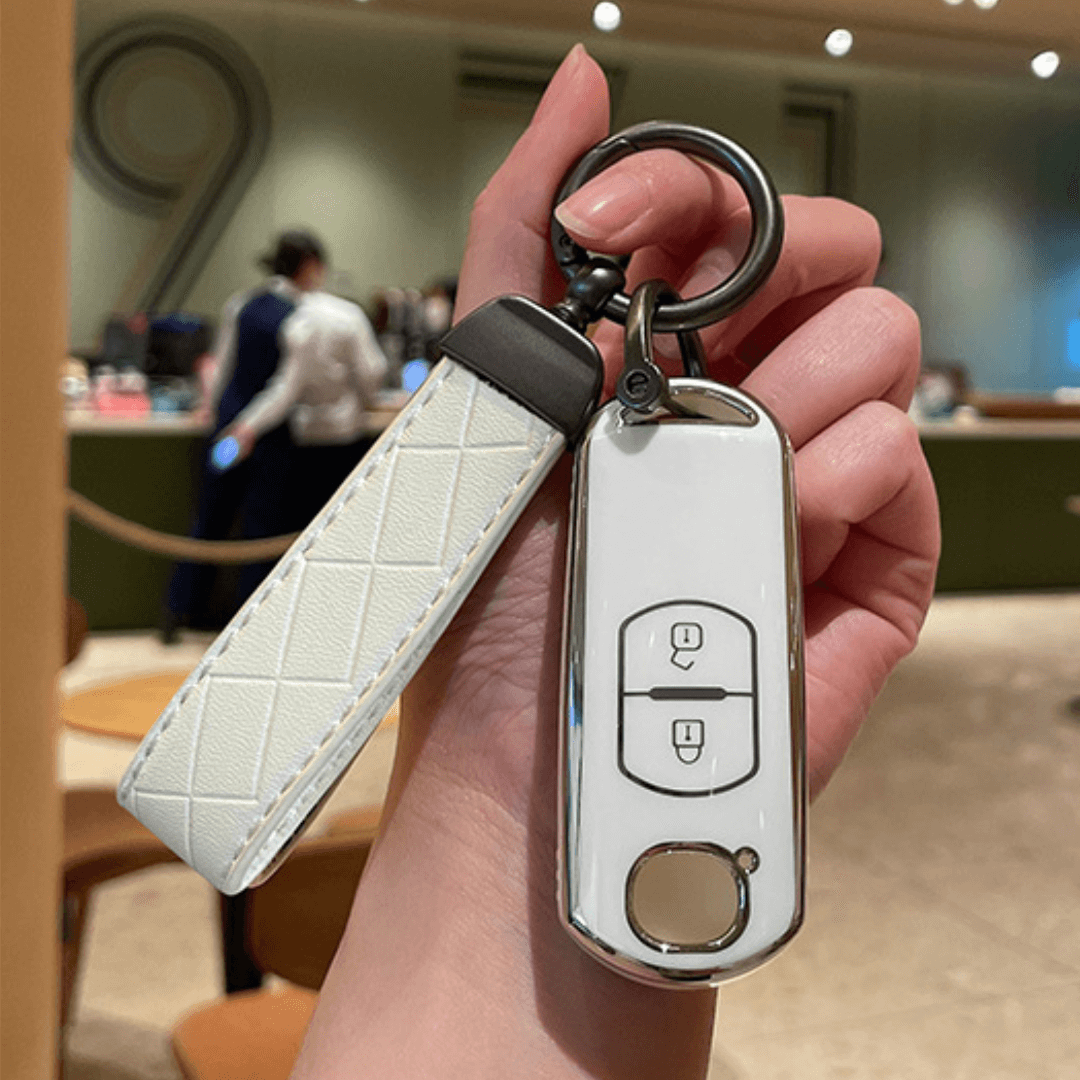 【マツダ】ストラップ・キーリング付きTPUスマートキーケース〔Aタイプ〕