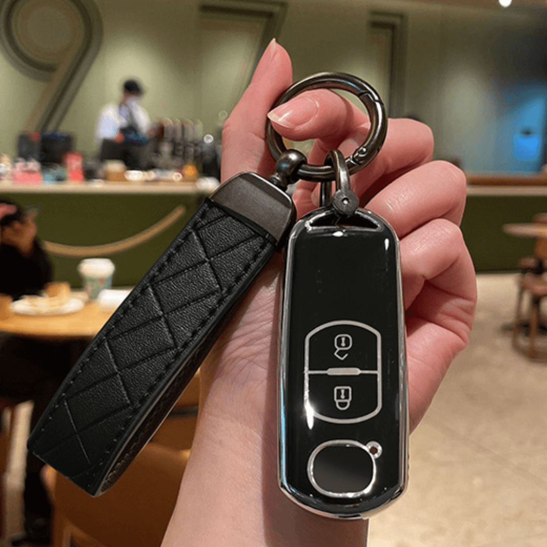 【マツダ】ストラップ・キーリング付きTPUスマートキーケース〔Aタイプ〕