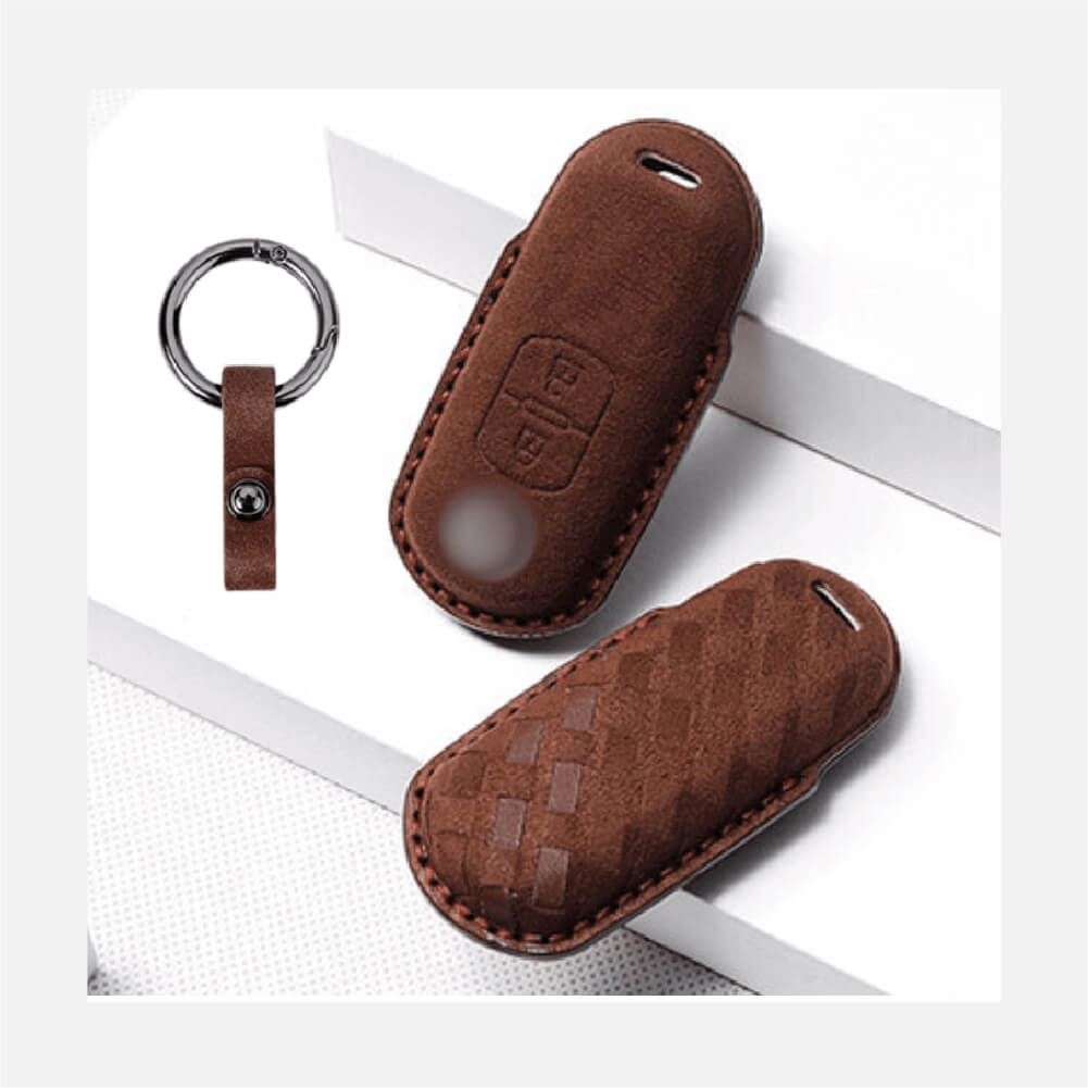 【マツダ】スウェードスマートキーケース キーリング付き〔Aタイプ〕