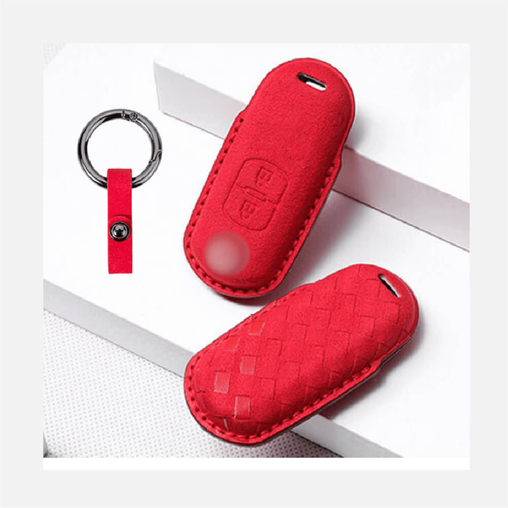 【マツダ】スウェードスマートキーケース キーリング付き〔Aタイプ〕