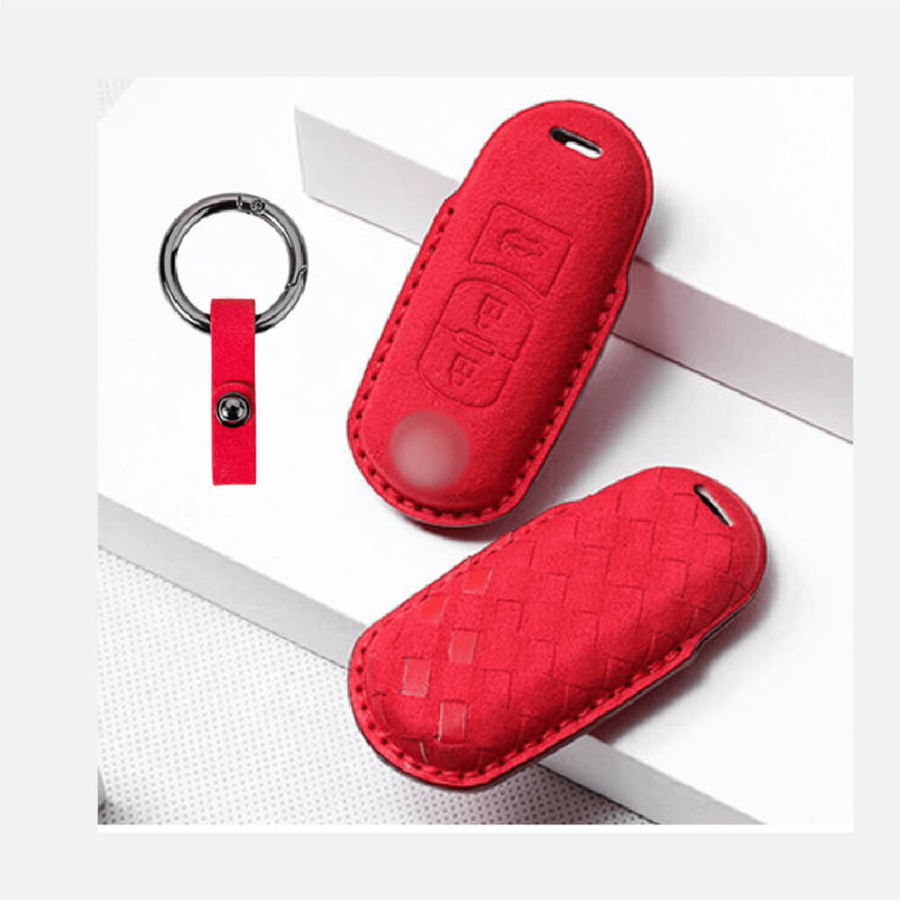 【マツダ】スウェードスマートキーケース キーリング付き〔Aタイプ〕