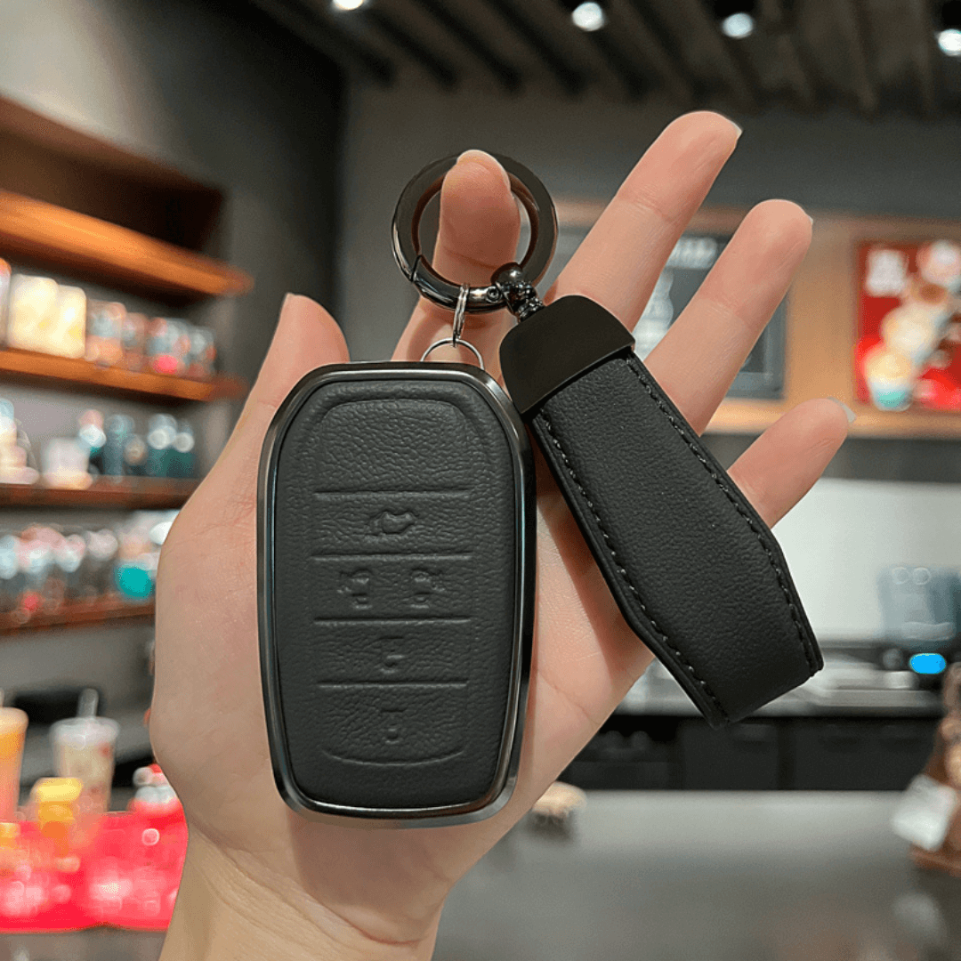 プリウス60系/クラウン220系など対応｜アルミ×レザーのスマートキーケース【トヨタ車用】