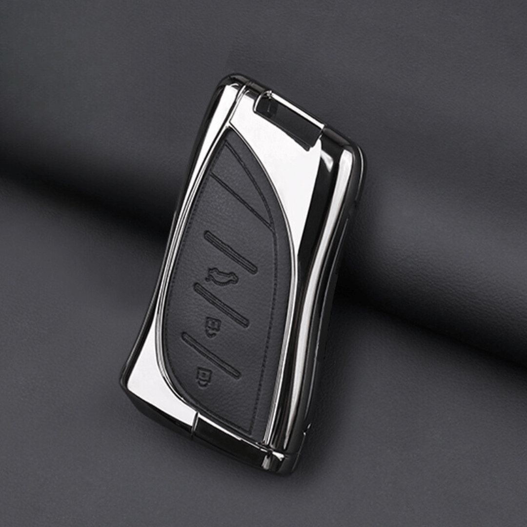【レクサス】シンプルレザーメタリックスマートキーケース【NX UX RX】