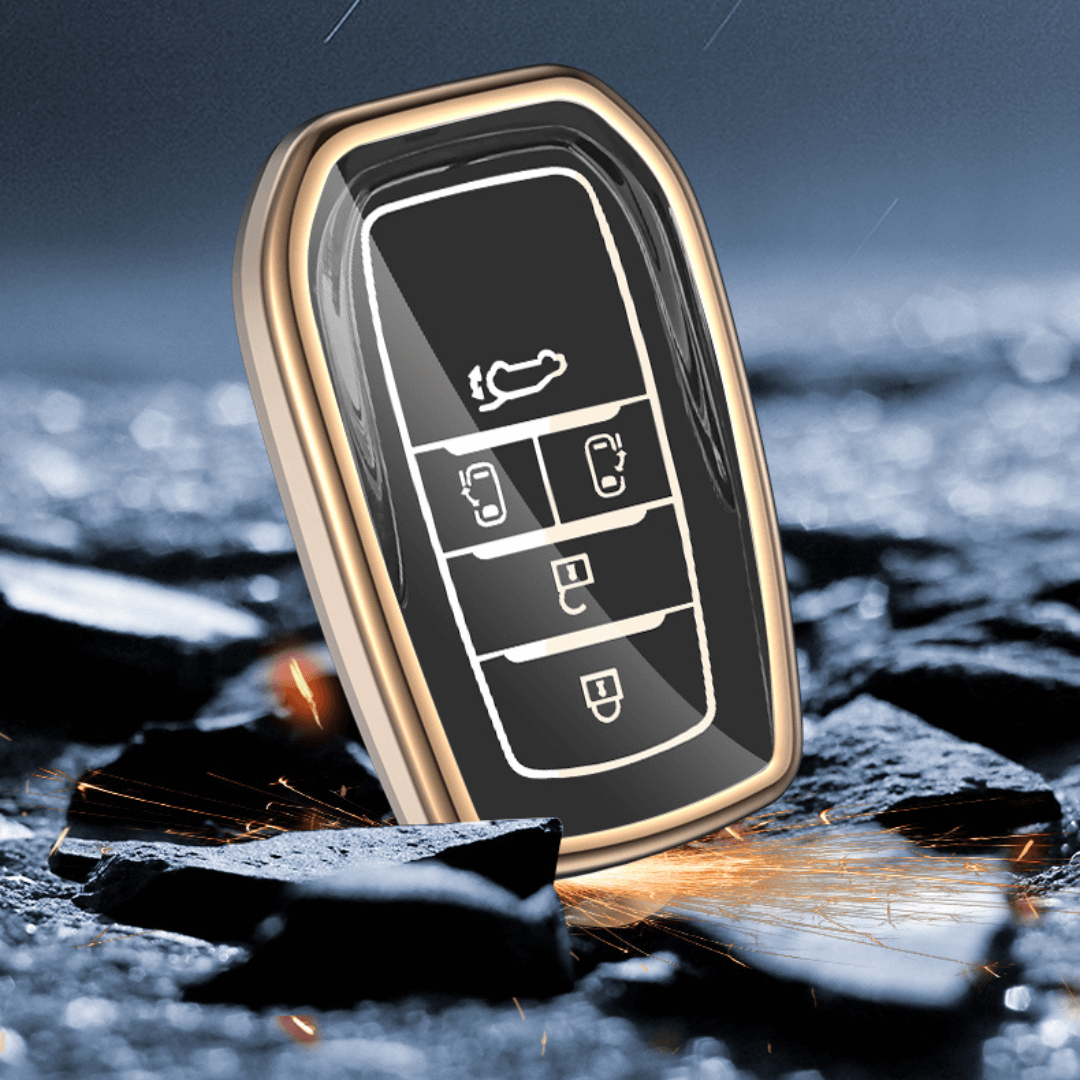 【トヨタ】TPUブラック&ゴールドスマートキーケース〔Eタイプ〕