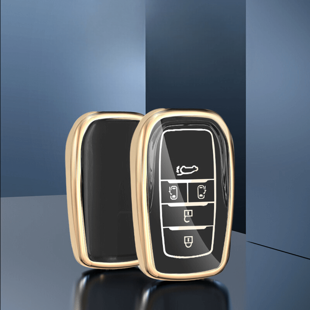 【トヨタ】TPUブラック&ゴールドスマートキーケース〔Eタイプ〕
