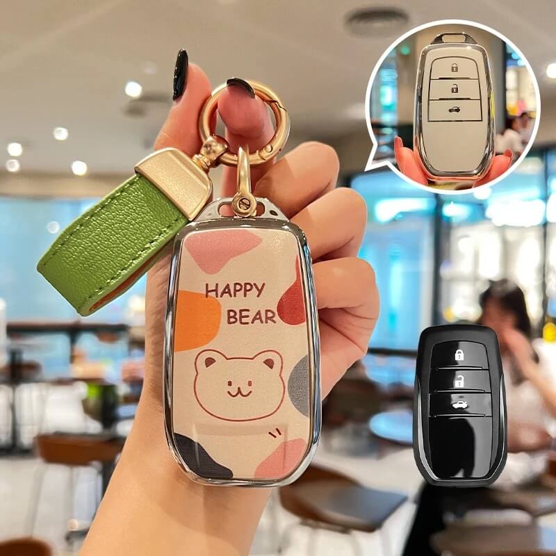 【トヨタ】ストラップ&キーリング付きハッピーベアキーケース〔Eタイプ〕