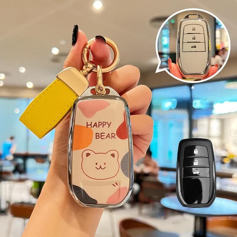 【トヨタ】ストラップ&キーリング付きハッピーベアキーケース〔Eタイプ〕