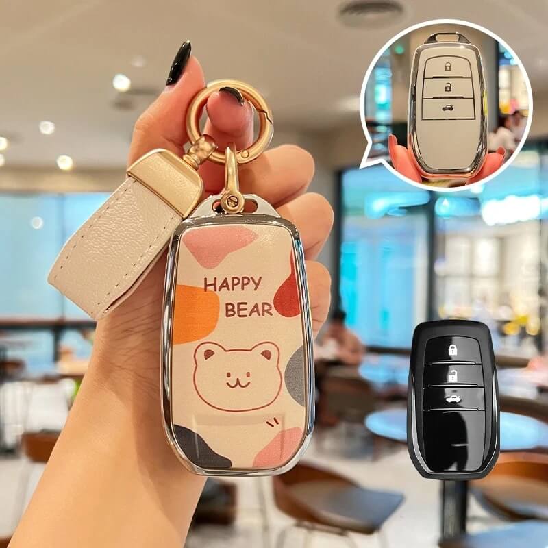 【トヨタ】ストラップ&キーリング付きハッピーベアキーケース〔Eタイプ〕
