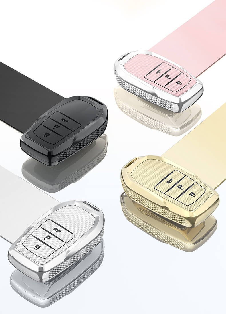 【トヨタ】ストラップ付スチールルックアーマーキーケース〔Eタイプ〕