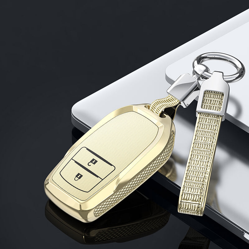 【トヨタ】ストラップ付スチールルックアーマーキーケース〔Eタイプ〕