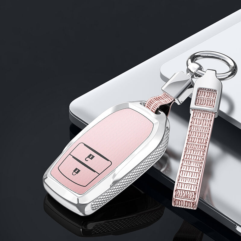 【トヨタ】ストラップ付スチールルックアーマーキーケース〔Eタイプ〕