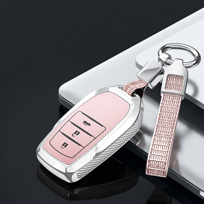 【トヨタ】ストラップ付スチールルックアーマーキーケース〔Eタイプ〕