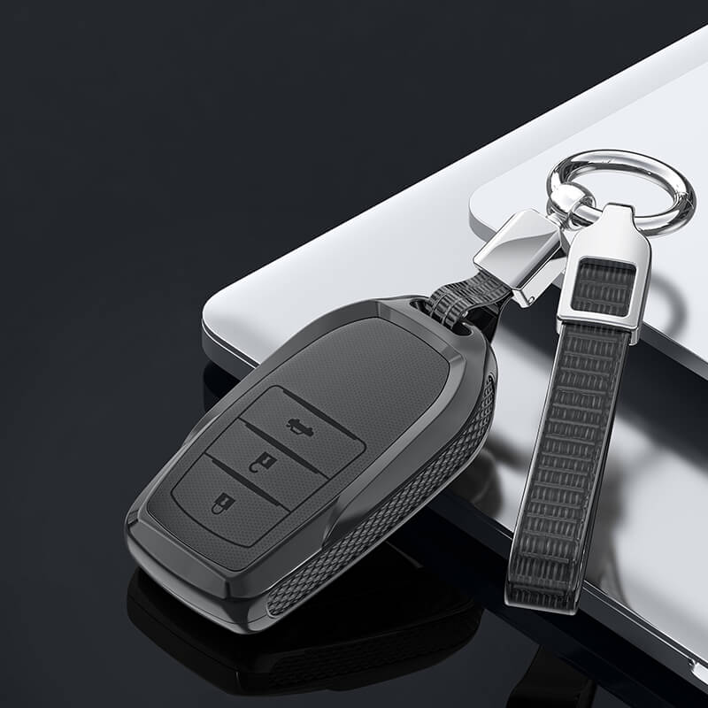 【トヨタ】ストラップ付スチールルックアーマーキーケース〔Eタイプ〕