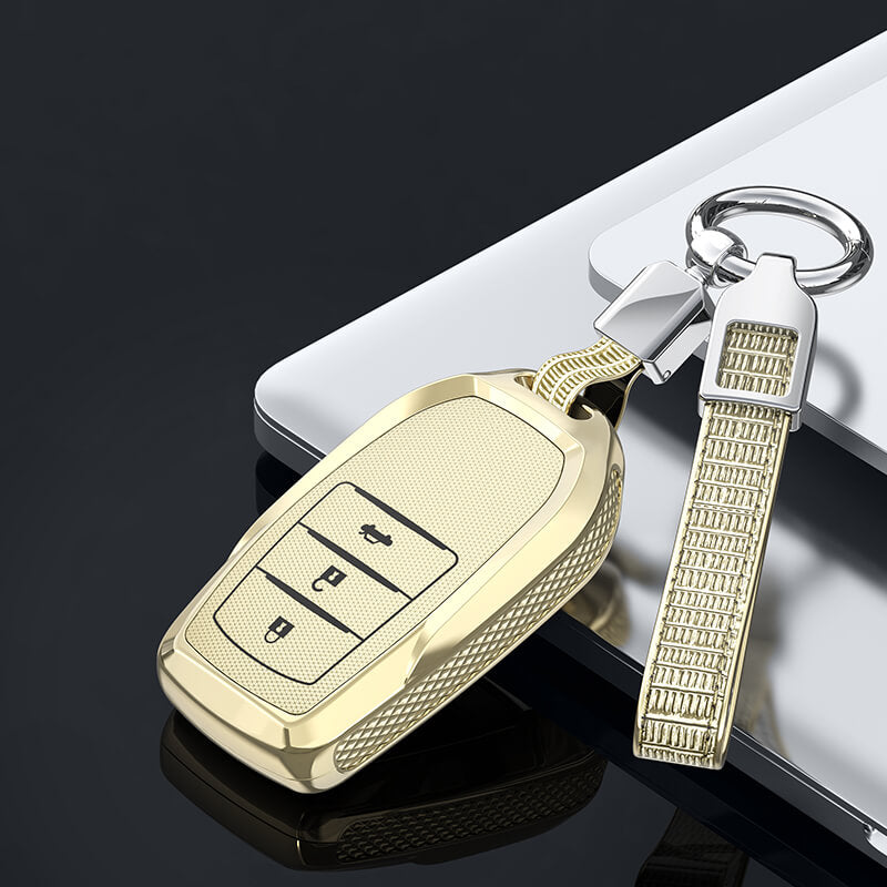 【トヨタ】ストラップ付スチールルックアーマーキーケース〔Eタイプ〕