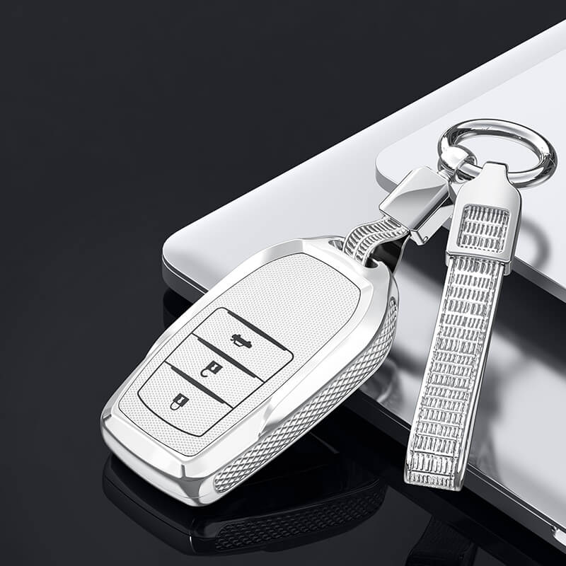 【トヨタ】ストラップ付スチールルックアーマーキーケース〔Eタイプ〕