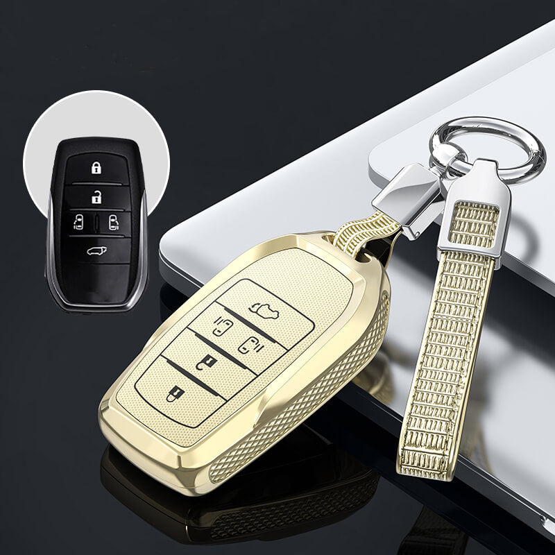 【トヨタ】ストラップ付スチールルックアーマーキーケース〔Eタイプ〕