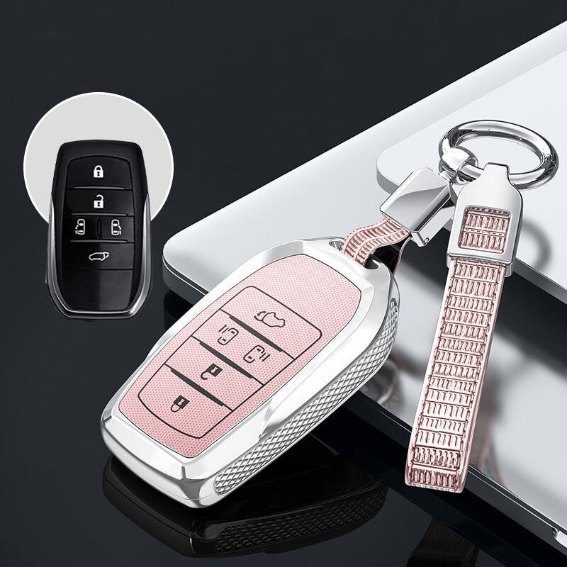 【トヨタ】ストラップ付スチールルックアーマーキーケース〔Eタイプ〕