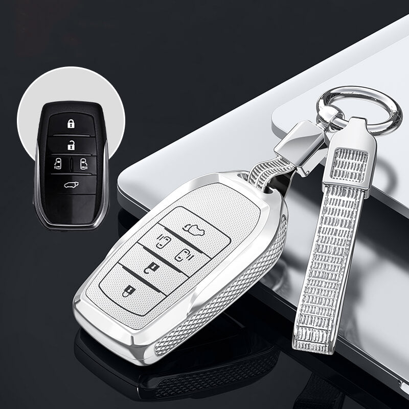 【トヨタ】ストラップ付スチールルックアーマーキーケース〔Eタイプ〕