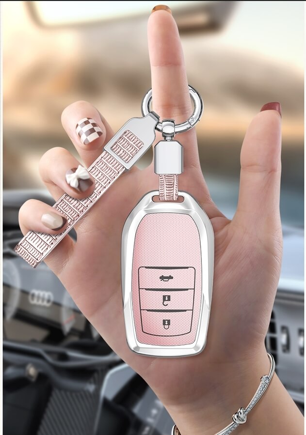 【トヨタ】ストラップ付スチールルックアーマーキーケース〔Eタイプ〕