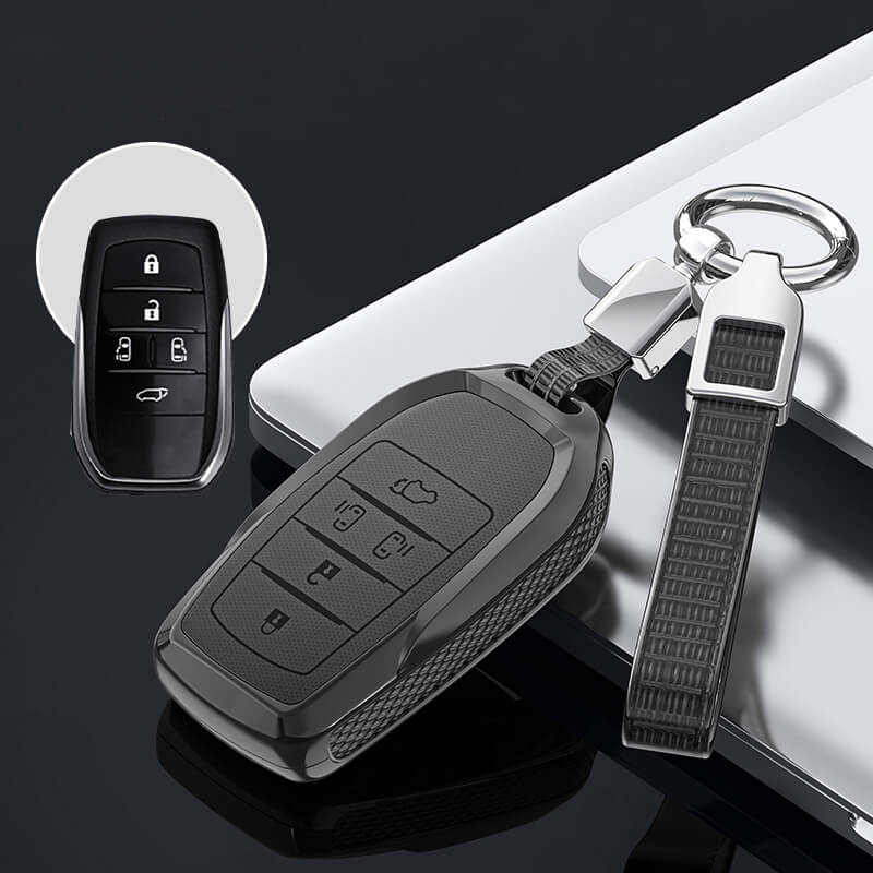 【トヨタ】ストラップ付スチールルックアーマーキーケース〔Eタイプ〕