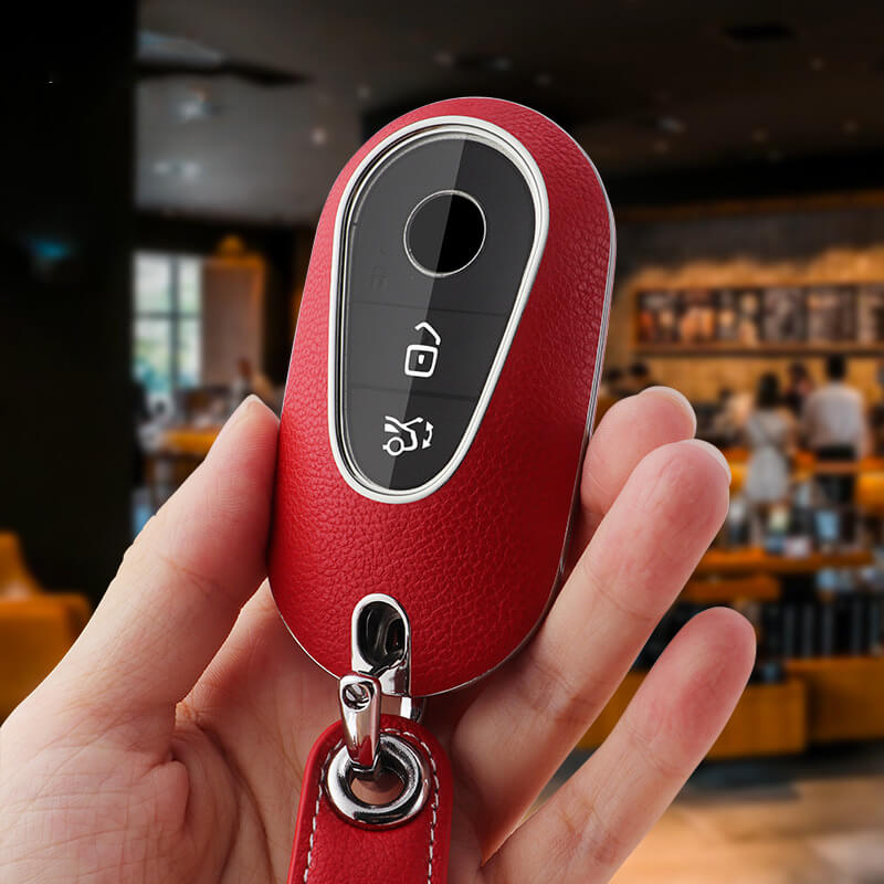 【ベンツ】ストラップ付き革柄キーケース 〔Aタイプ〕