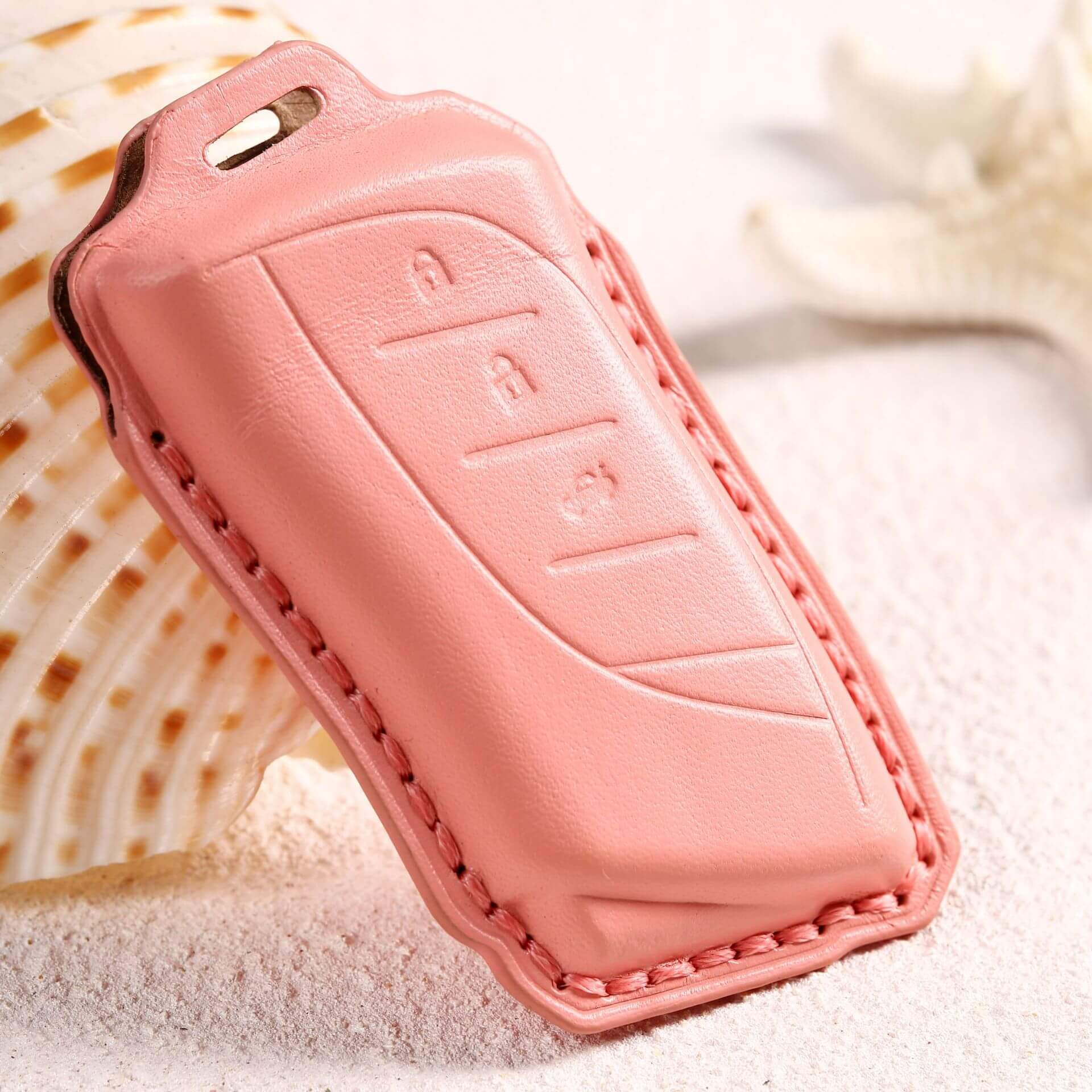 【レクサス】パステルカラーリボンリングレザーキーケース 〔Aタイプ〕