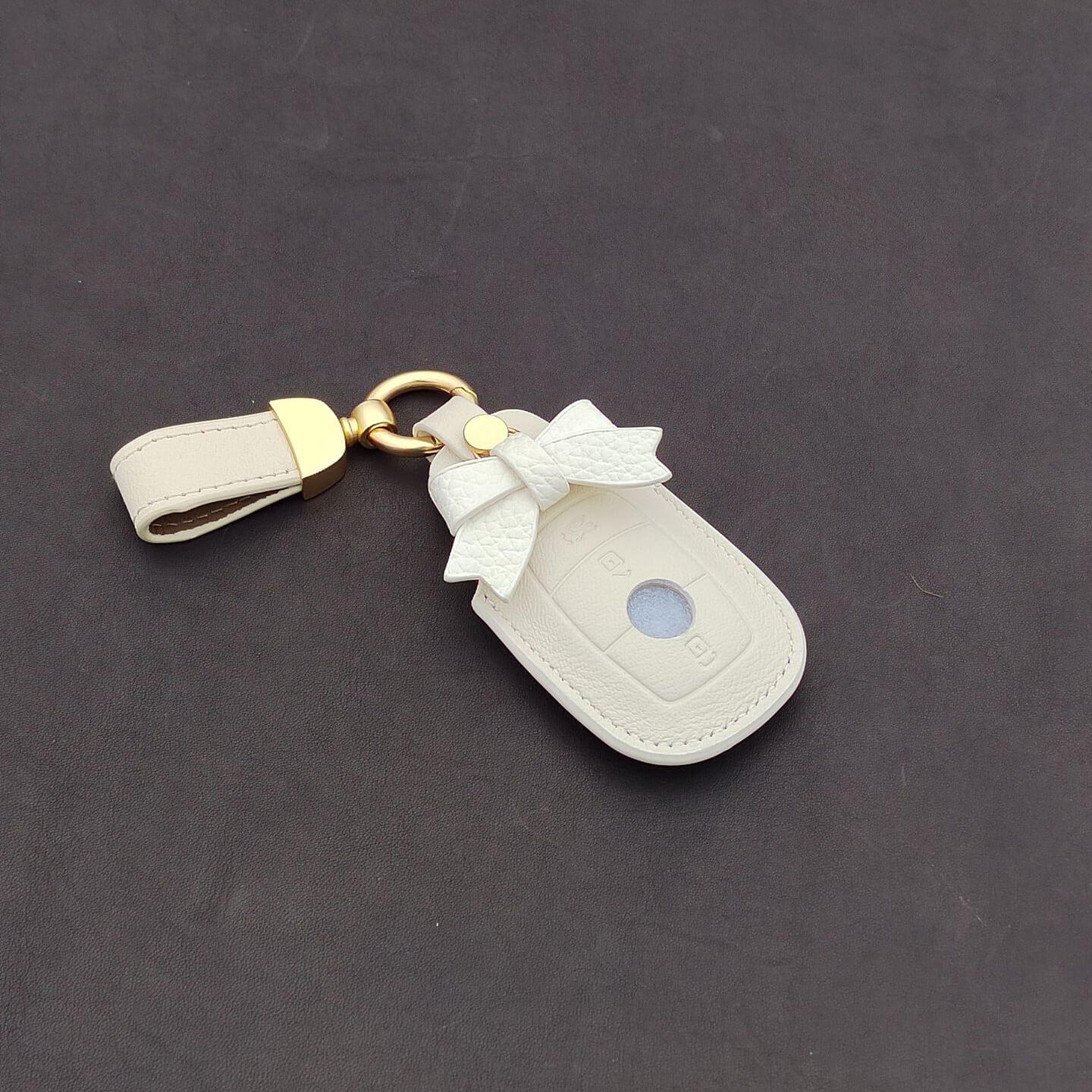 【ベンツ】リボン付きレザーカバーキーケース 〔Bタイプ〕