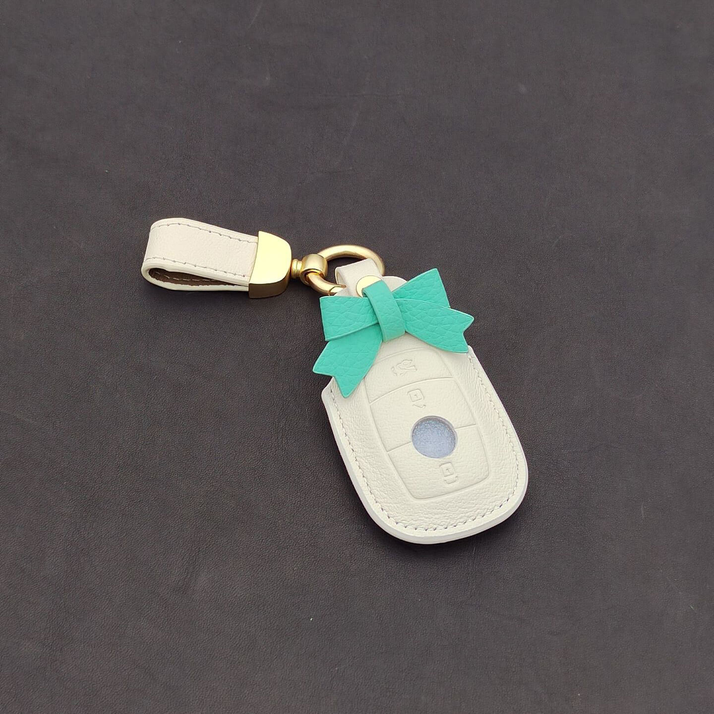 【ベンツ】リボン付きレザーカバーキーケース 〔Bタイプ〕