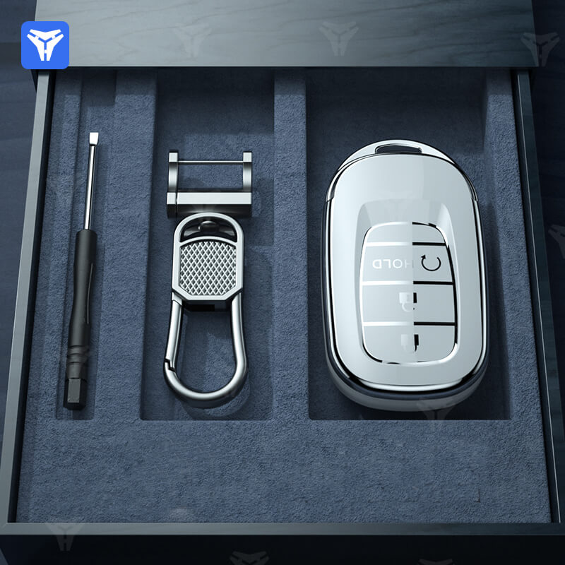 NEW【ホンダ】バックル付きメタルモノクロキーケース 〔Bタイプ〕