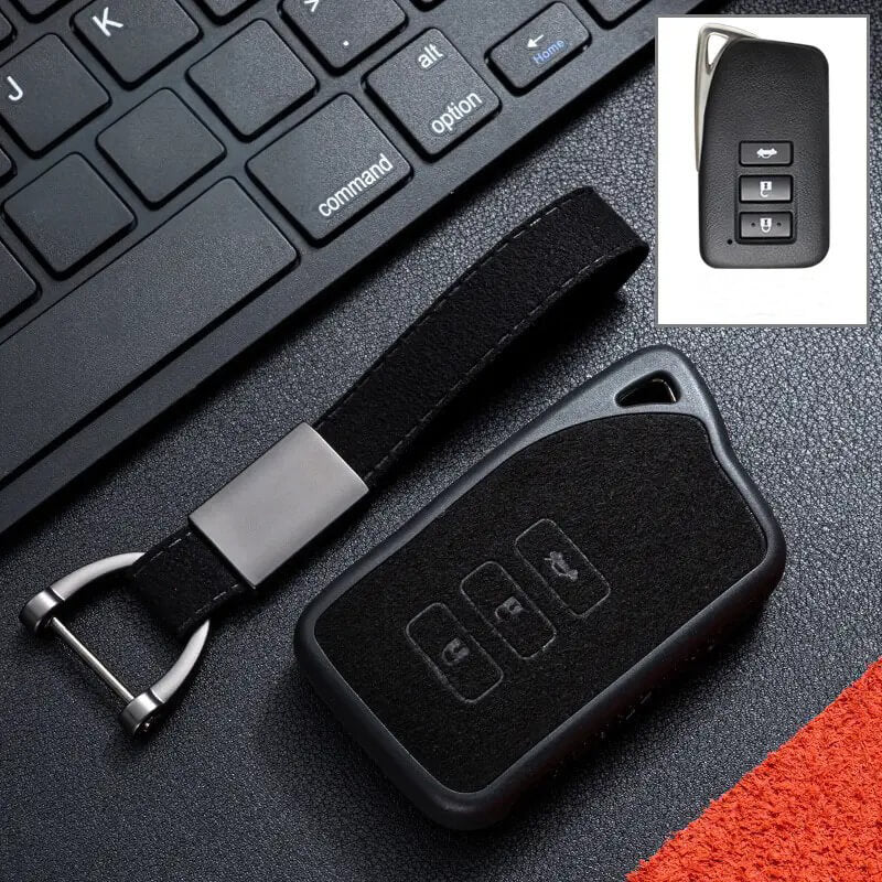 【レクサス】ストラップ付きスウェードキーケース 〔Bタイプ〕