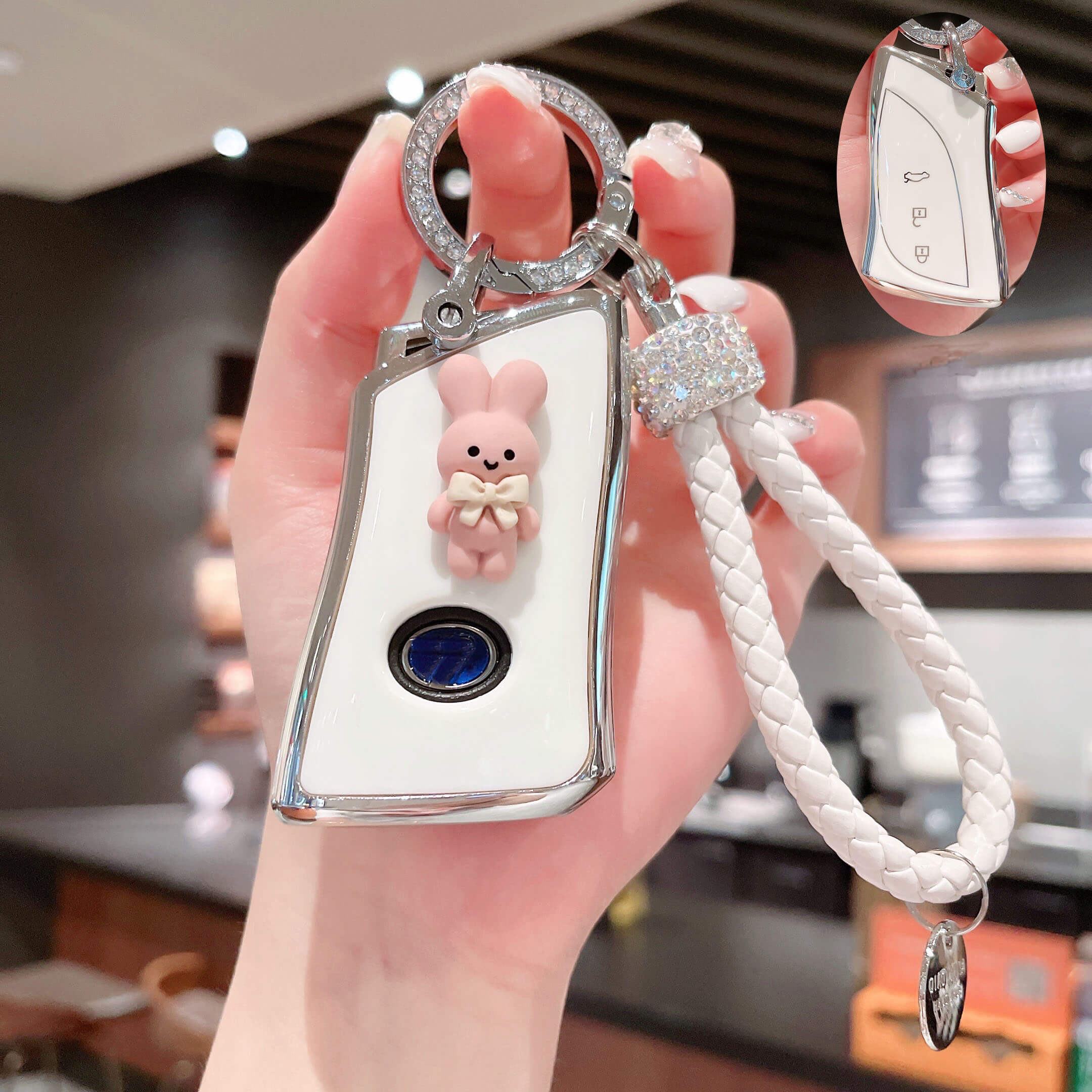 NEW【レクサス】ぷっくりバニーグリッターキーケース〔Aタイプ〕