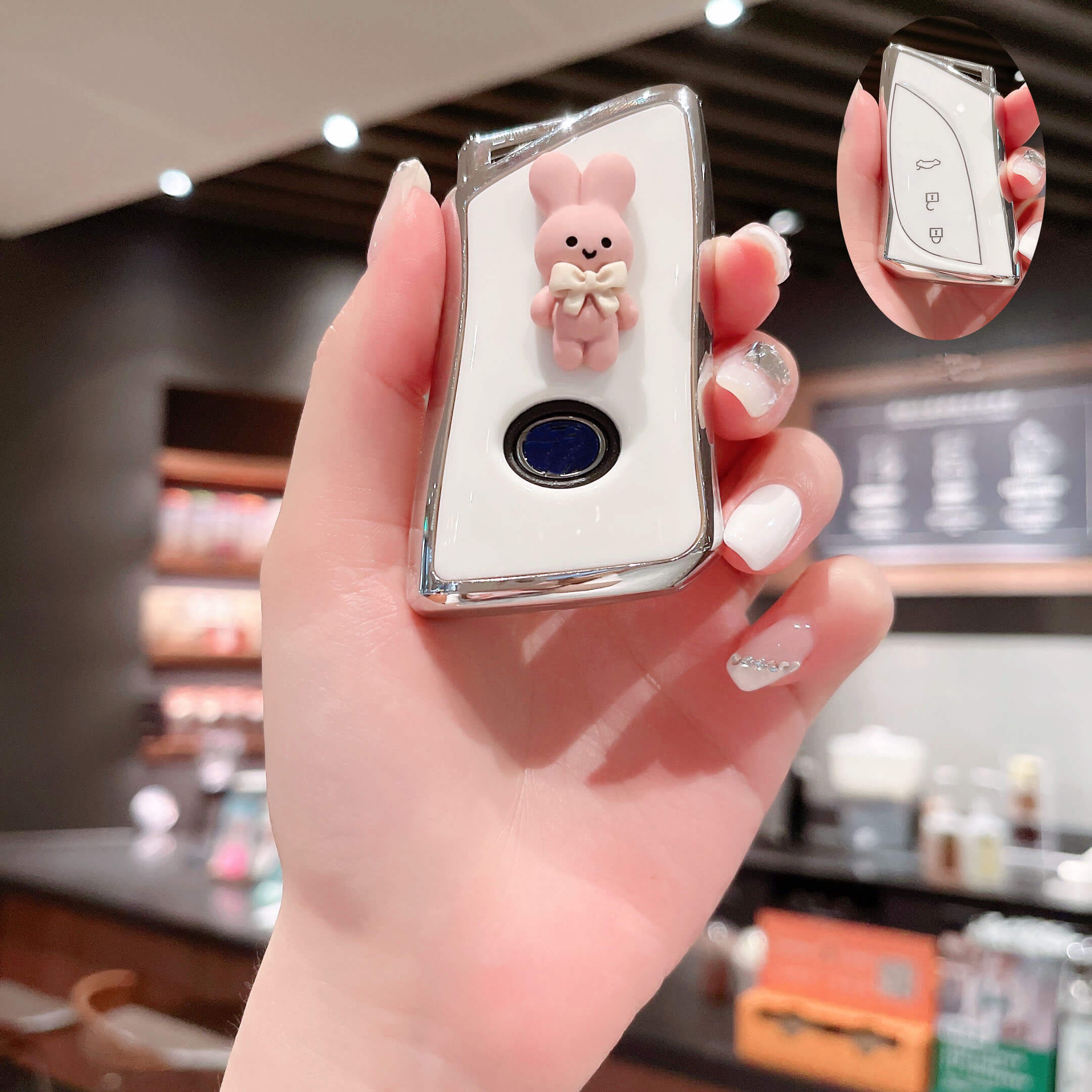 NEW【レクサス】ぷっくりバニーグリッターキーケース〔Aタイプ〕