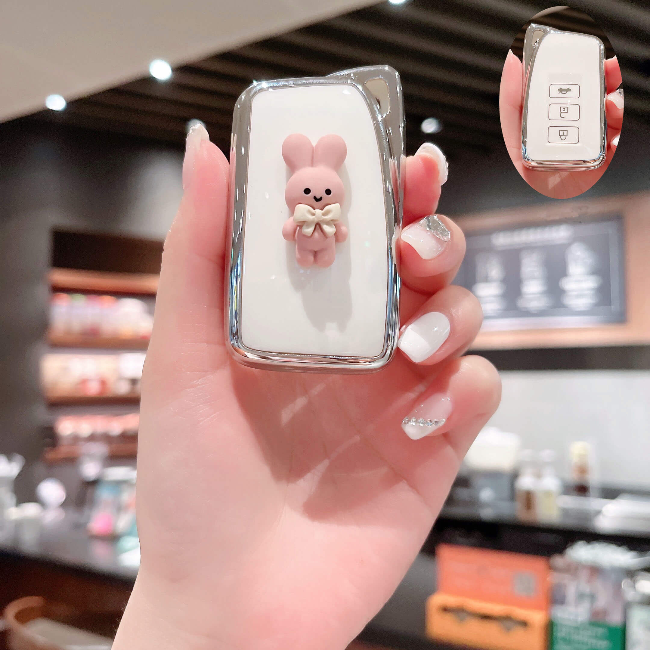 NEW【レクサス】ぷっくりバニーグリッターキーケース〔Bタイプ〕